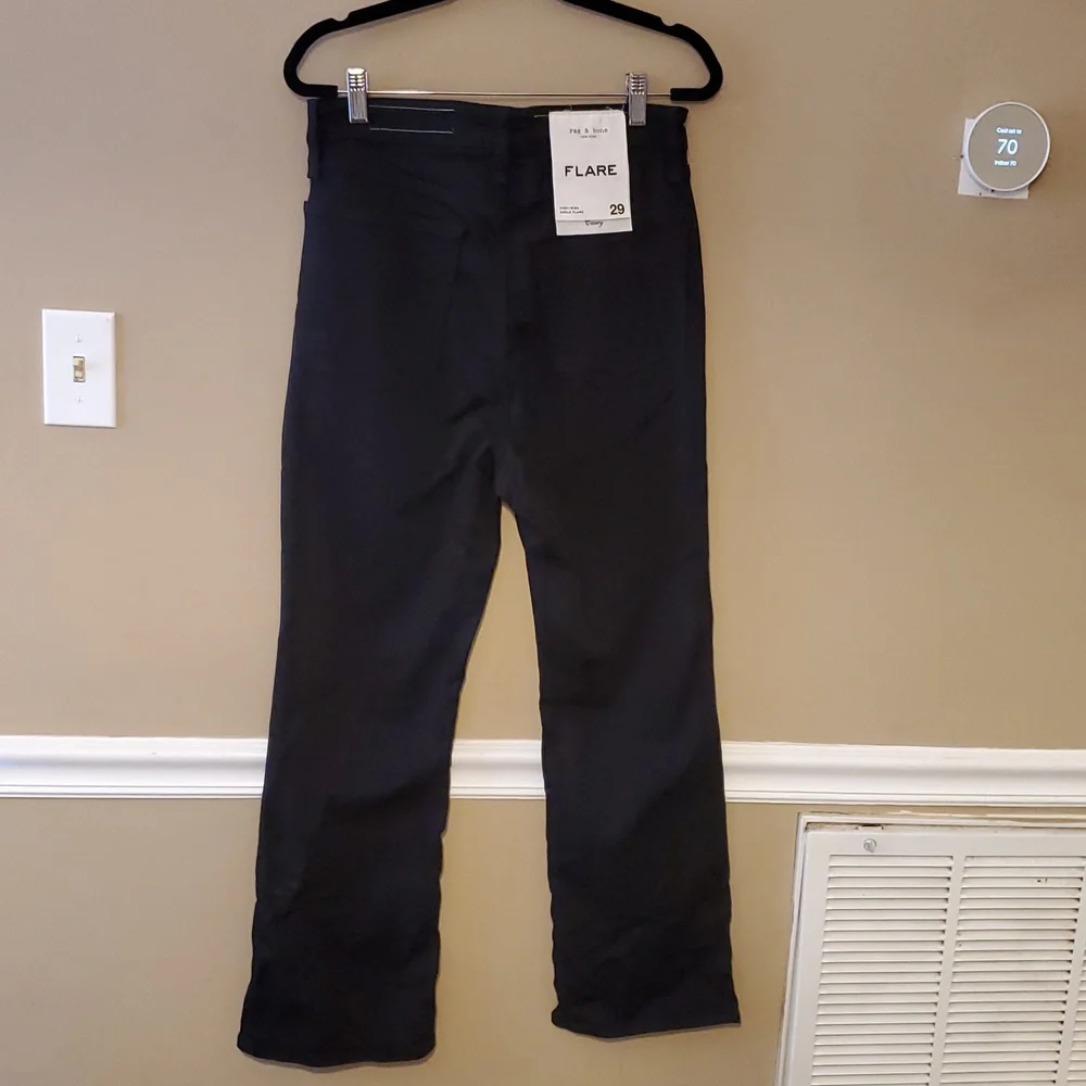 Rag & Bone Casey High-Rise Flared Ankle Jeans In Black Size 29 NWT'S - Picture 4 of 11